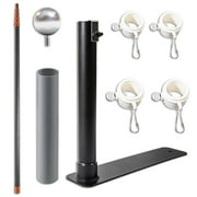 Upgraded Telescopic Flagpole with Anti-Break Tube, Thickened Tire Bracket Tailgate Flagpole - 20ft Carbon Fiber RV Flagpole Kit
