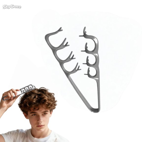 Upgraded Texture Comb,Travel Folding Wide Tooth Comb with Textured Grip, Root Lift Hair Styling Tool for Women Men Daily Use, Gray