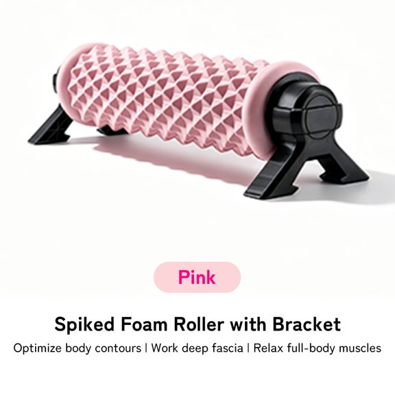 Upgraded Textured Foam Roller with Stand, Anti-Slip Fitness Roller for Back, Legs and Full Body Stretching, Home Gym Exercise Accessory