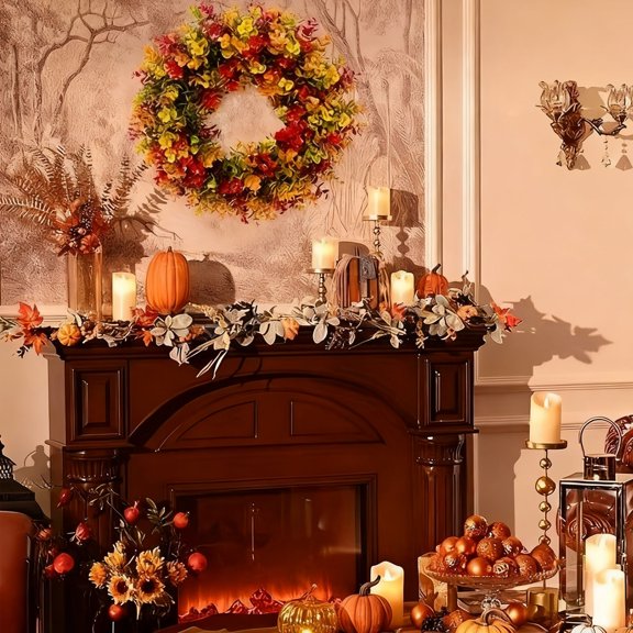 Upgraded Thanksgiving Artificial Pumpkin Maple Leaf Decoration Halloween Home Wall Hanging Festival Pumpkin Decoration Door Hanging