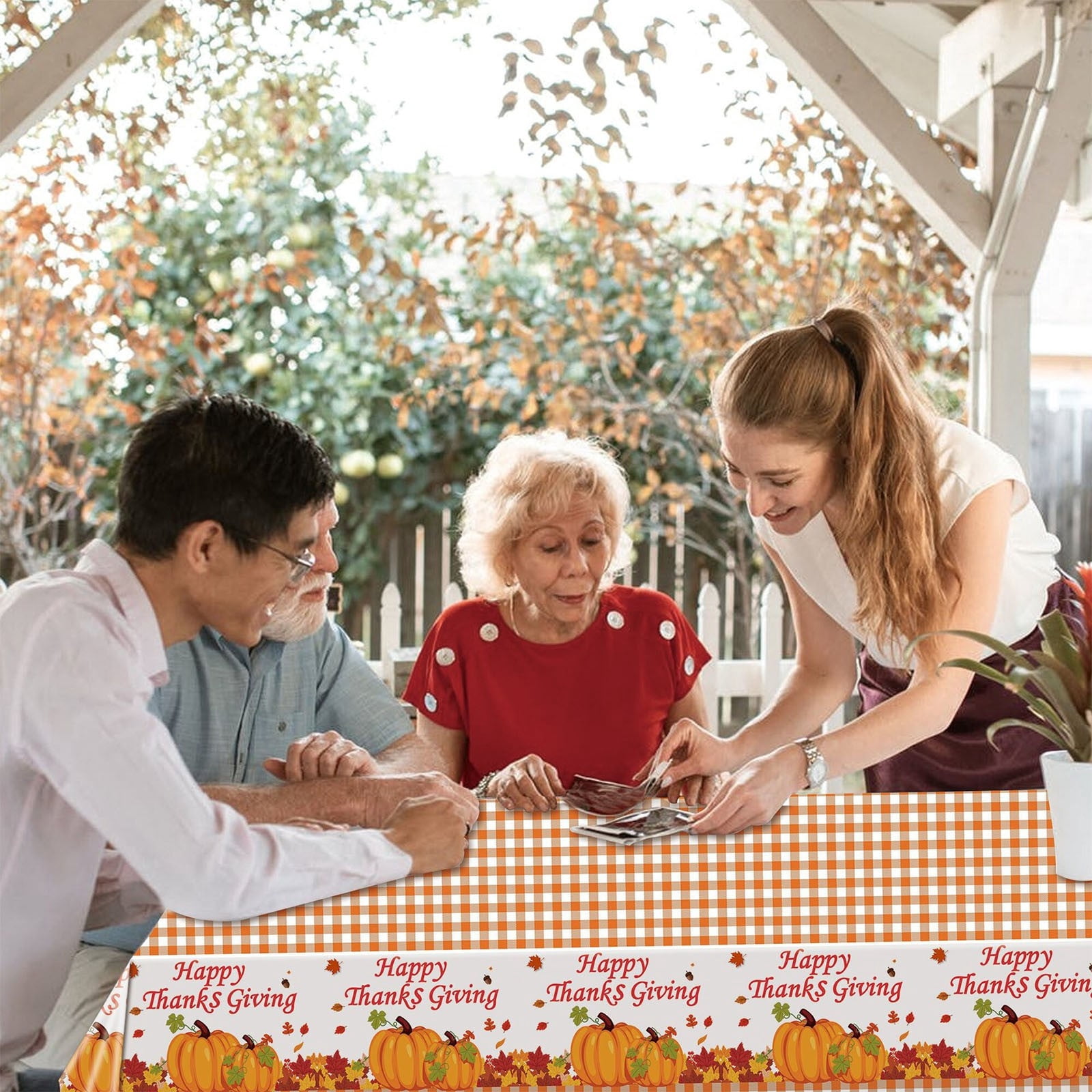 Upgraded Thanksgiving Tablecloth Plastic,Disposable Fall Table Cloths ...