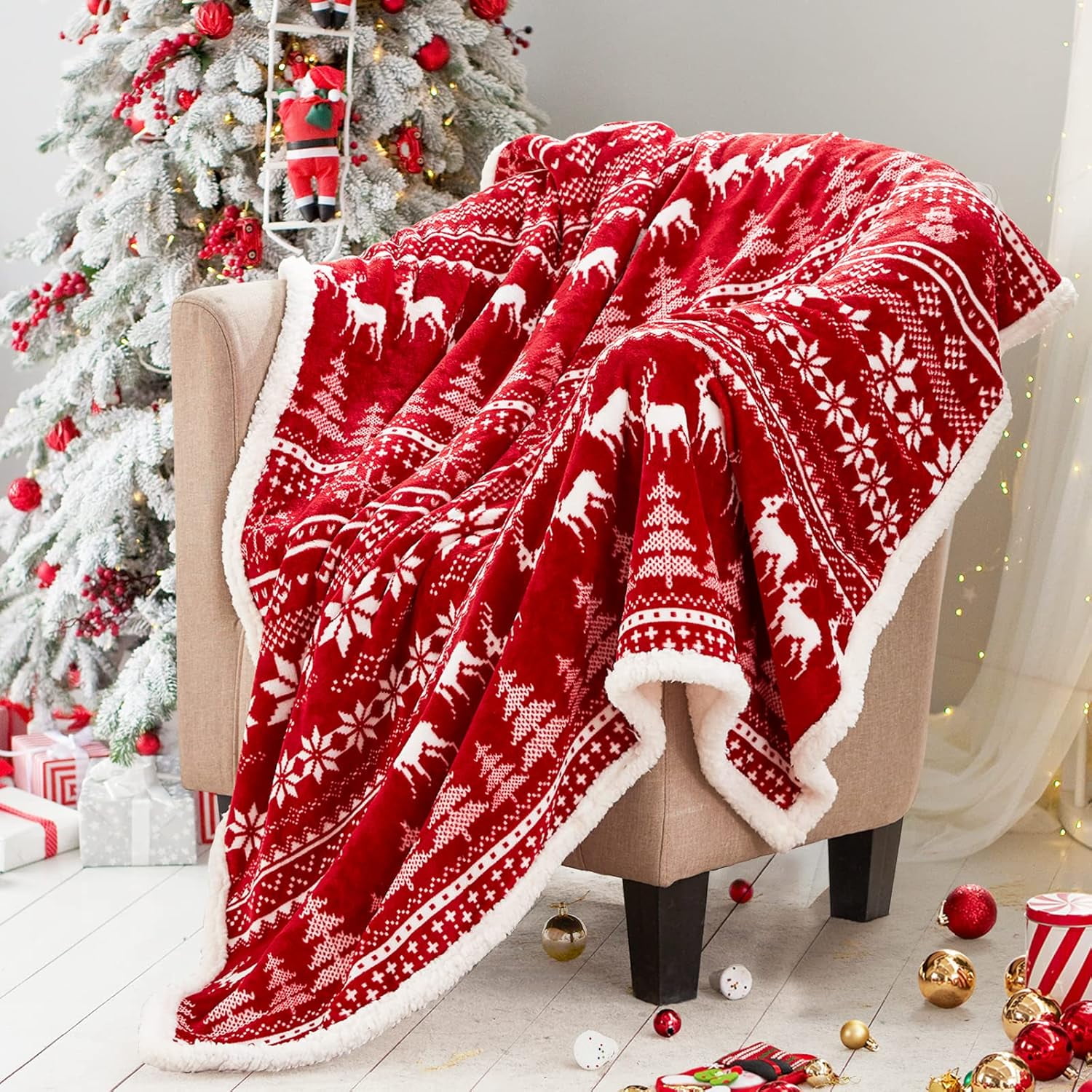 Upgraded Thickened Christmas Blanket 70*100cm Super Soft Warm Solid