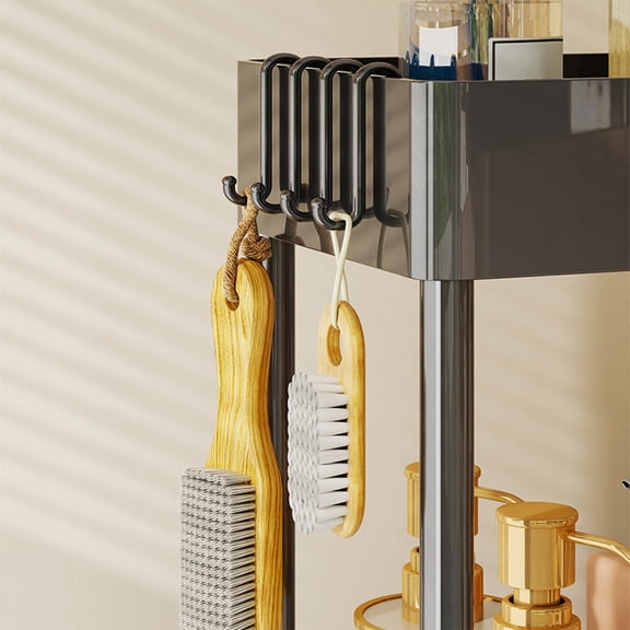 Upgraded Three Layer Movable Crevice Storage Rack Multi-layer Pulley Storage Rack Thick Plastic Suitable For Bathroom And Kitchen Crevices H