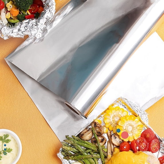Upgraded Tin Foil Rolls Large Rolls Of Aluminum Foil Paper Food Grade Oven Air Fryer Special Kitchen Household Thickened Barbecue Tin Foil Paper for Cooking and Grilling E