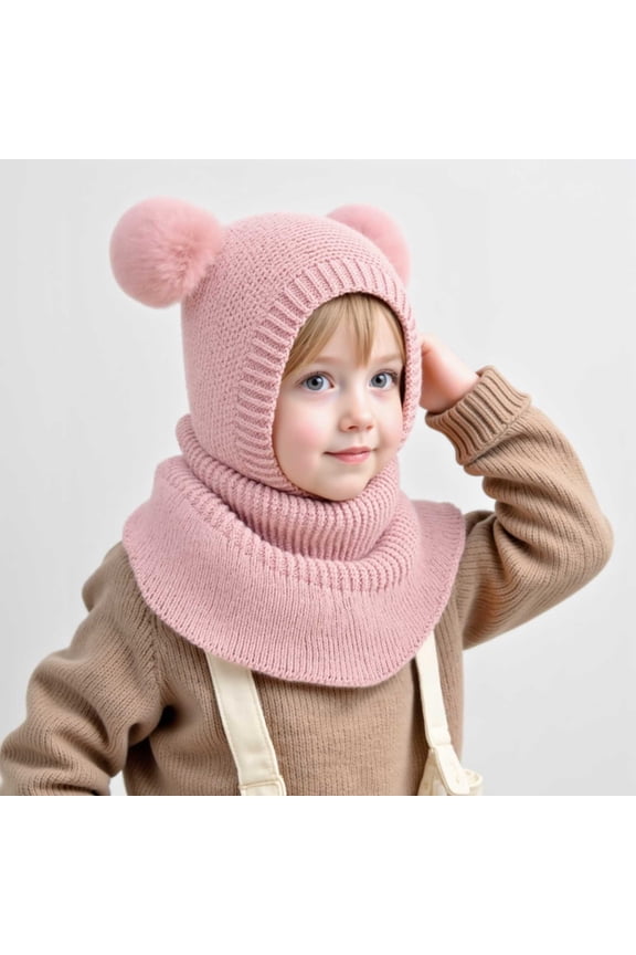 Upgraded Toddler Winter Hat Baby Balaclava 2 In 1 Toddler Ski Mask Fleece Lined Beaniess With Face Mask Cute Beaniess Cap For Kids H