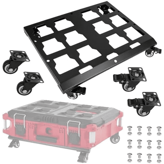 Upgraded Tool Box Dolly Compatible with Milwaukee Packout Carts Milwaukee Packout wheels equipped with locking wheels load capacity up to 200 pounds.$$Tools