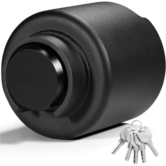 Upgraded Trailer Hitch Lock for 2-5/16 Inch Couplers - Coupler Lock Secures Safety Chains, Anti- Weatherproof Protection for RV, Boat, Camper & Utility (Black)