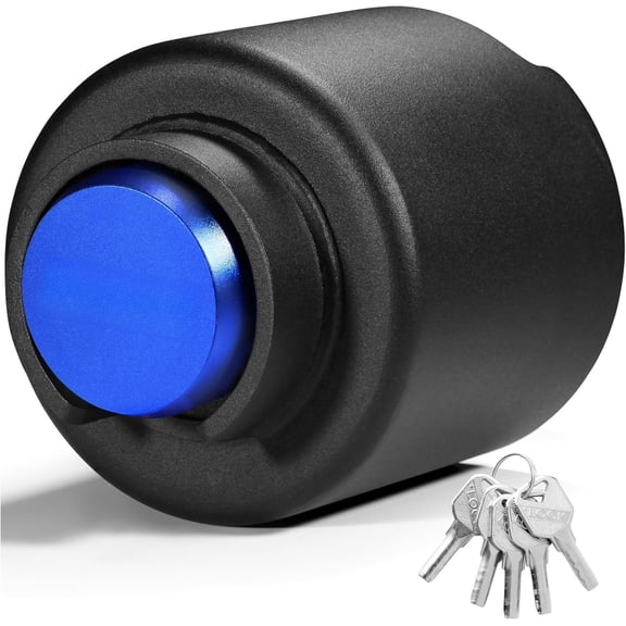 Upgraded Trailer Hitch Lock for 2-5/16 Inch Couplers - Coupler Lock Secures Safety Chains, Anti- Weatherproof Protection for RV, Boat, Camper & Utility (Blue)