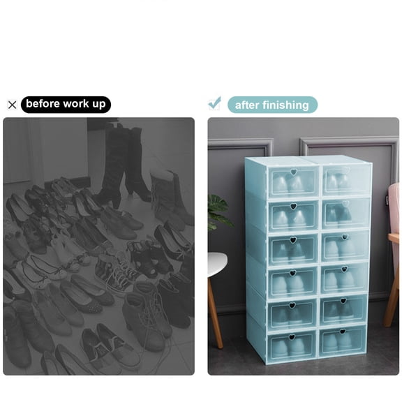Upgraded Transparent Plastic Shoe Box Organizer Large Peach Shoe Box Flip Drawer Shoe Box Household Shoe Box Thick Storage Boxes B