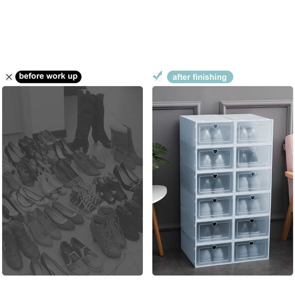 Upgraded Transparent Plastic Shoe Box Organizer Large Peach Shoe Box Flip Drawer Shoe Box Household Shoe Box Thick Storage Boxes Z