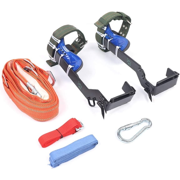 Upgraded Tree Climbing Spike Set with Adjustable Lanyard Rope and Protective Belt for Outdoor Rock Climbing and Fruit Picking