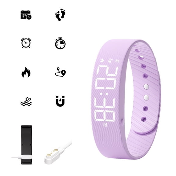 Upgraded Trembling Alarm Waterproof Original Wake Up Alarm for Sleeper, Charging Smart Wake-Up Wristbands, Step Counter&Timer, Adjustable Comfortable Fit