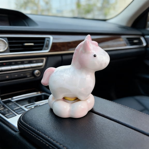 Upgraded Turner's Small Horse Figurine Ceramic Crystalline Rotating Display Piece Gift Decorative Item For Shelf And Tabletop A