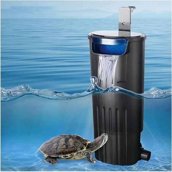Upgraded Turtle Tank Filter, Aquarium Internal Filter Fish Tank Filter for 5 to 40 Gallons (Approx. 15.7 Liters) Ultra Silent Fast High Efficiency Filtration Waterfall Filter (Filter)