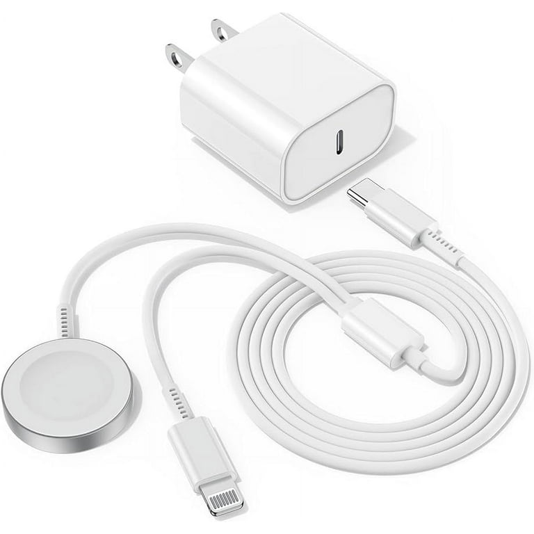 Upgraded USB C Charger for Apple Watch, 2 in 1 iPhone and iWatch Magnetic  Fast Charging Cable 6FT with USB-C Wall Charger, Compatible with Apple  Watch