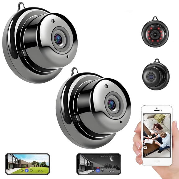 Upgraded Ultra-Invisible No-Plug Camera, 1080P WiFi Mini Hidden Camera with Two-Way Audio, 170° Wide Angle, Long Battery Life, No-Drill Wireless Indoor Security Camera for Pet, Home, Office