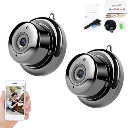 Upgraded Ultra-Invisible No-Plug Camera, Invisible Mini Spy Camera Wireless, Mini Hidden Camera, HD 1080p, Indoor Security Camera for Pet/Baby/Nanny (2pcs)