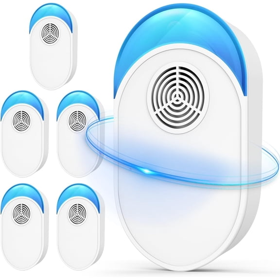 Upgraded Ultrasonic Repeller 6 Pack, Indoor for Roach, Rodent, Mouse, Bugs, Ant, Mosquito, Mice, Spider, Electronic Plug in Pest Control (6)