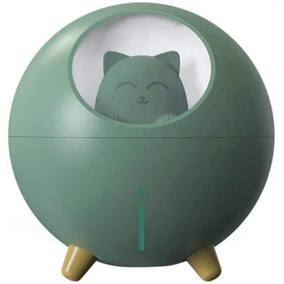 Upgraded Ultrasonic Ultra-Quiet Cute Cool Mist Mini Humidifier, for Kids Baby Nursery Bedroom, 7-Color Lights 2 Mist Mode Auto Shutoff Small Cute Humidifier (220ml, Green)