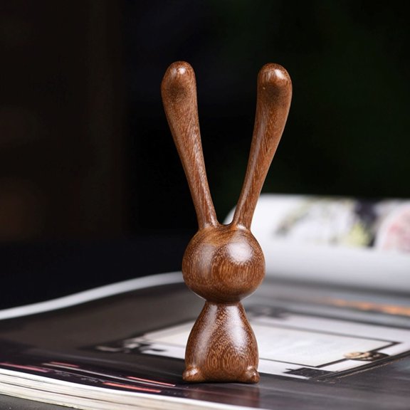 Upgraded Unique Long-Eared Rabbits Massage Ornament Home Wooden Massage Tool For Body Acupoints And Head Meridians Personalized Rabbit Shaped Nasal Scraper Y