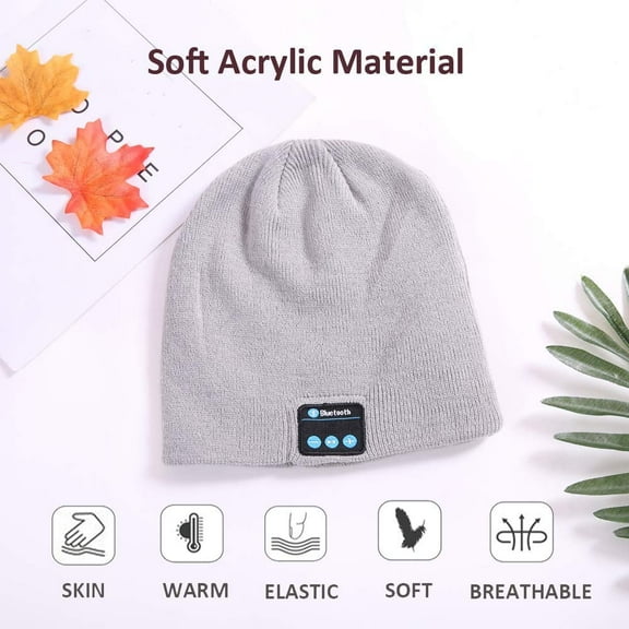 Upgraded Unisex Knit Bluetooth Beanie Hat Headphones V4.2 Unique Christmas Tech Gifts for Men/Dad/Women/Mom/Teen Boys/Girls Stocking Stuffer w/Built-in Stereo Speakers