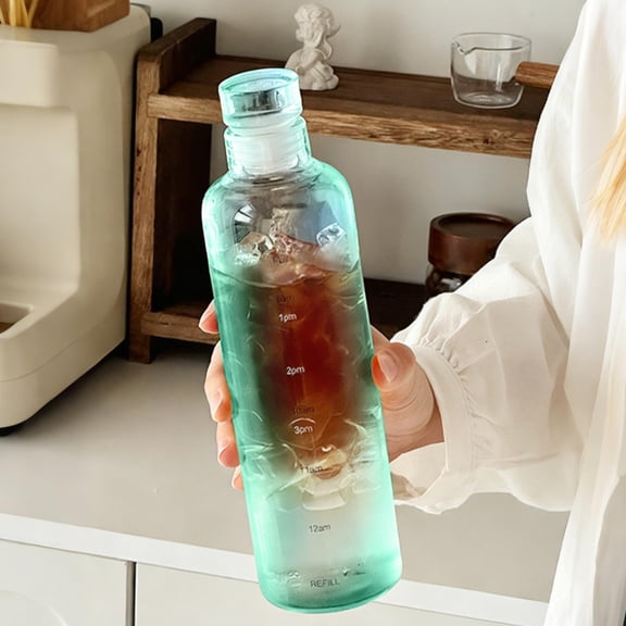 Upgraded Unisex Timed Measuring Cup Transparent Plastic Car Cup Leakproof Concise Water Cup K