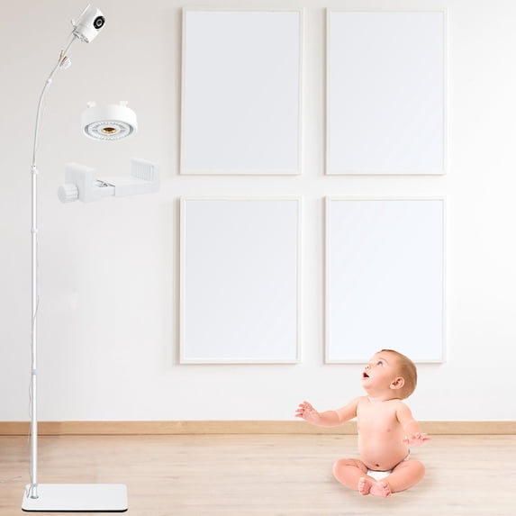 Haloera white universal baby monitor floor stand holder for VTech cameras, 20 in to 67.24 in adjustable height, stable base