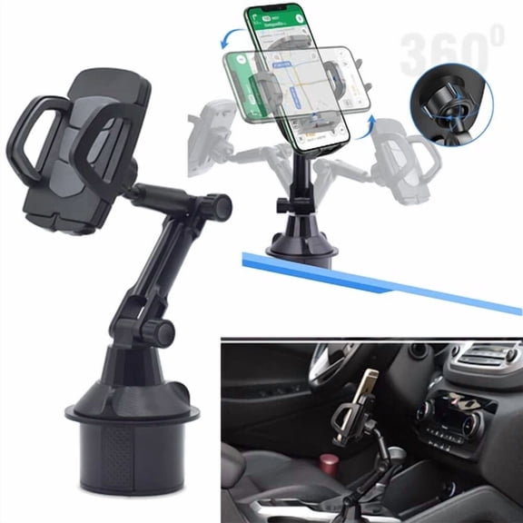 Upgraded Universal Car Mount Cup Cradle Holder For Cell Phone 360 Adjustable