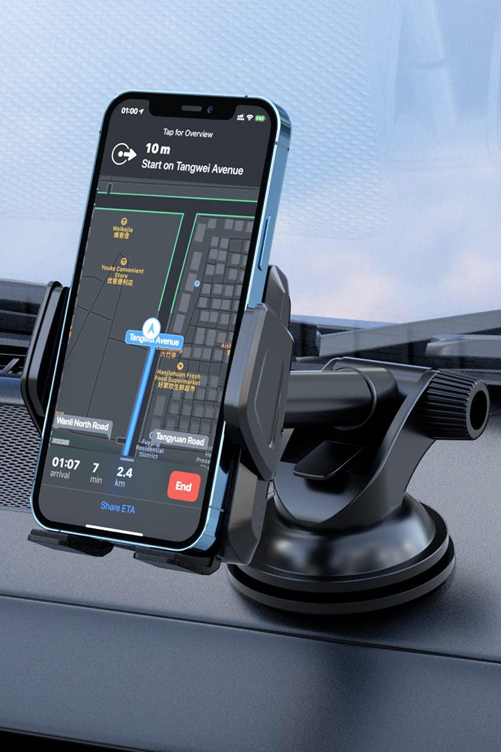 [Upgraded] Universal Car Phone Mount with Long Arm for Dashboard