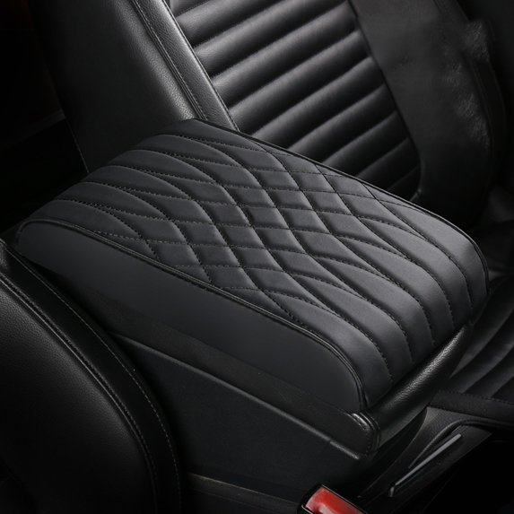 Upgraded Universal Style Memory Cotton Car Armrest Box Pad, Leather Car Armrest Cushion Center Console Cover Pad, Universal Vehicle Seat Box Cushion