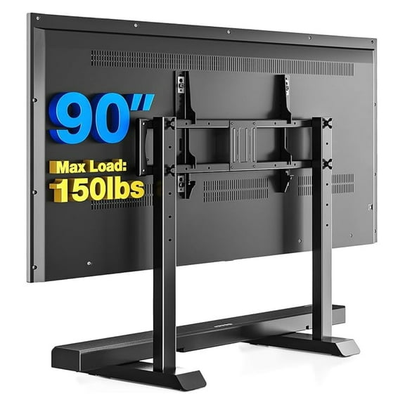 Upgraded Universal Table Top TV Stand Steel TV Legs for 40 to 90 Inch Flat or Curved Screen TVs, Height Adjustable TV Stand Base, Center TV Mount Stand Hold Up to 150lbs, Max 800 x 400mm