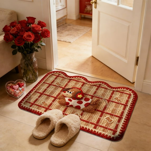 Upgraded Valentines Day Carpet Entrance Door Mat Household Absorbent Nonslip Foot Mat Dirt Proof Mat Bathroom Nonslip Mat Size 15.7x23.6 In L