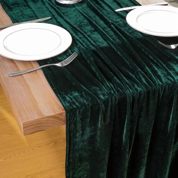Upgraded Velvet Table Runner Christmas Cloth Decor 29 X 120 Inches 10ft Fabric Green Luxurious Thanksgiving Wedding Runner For Year Bridal Shower X