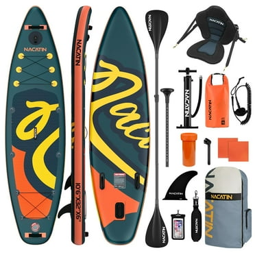 Upgraded Version 10'6" Inflatable Paddle Board Nacatin Stand-Up Paddleboard with Kayak Seat, Premium SUP Board Accessories Kit and Backpack