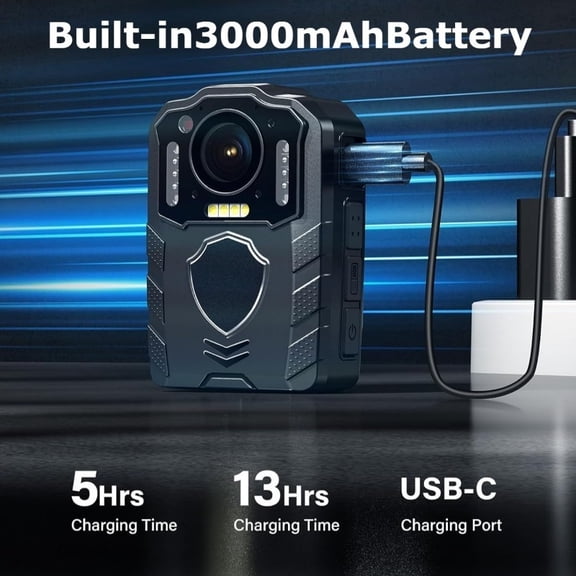 Upgraded Version of 1080P Body Camera, 3000Mah, Can Record for 10-13 Hours, Affordable Body Camera with Night Vision Function, Suitable for Hiking, Delivery, And Pet Walking (Card Included)