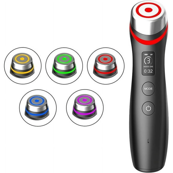 Upgraded Version | 6-in-1 Real Glass Glow Device | Looking Glass Skin with Enhanced Absorption, Radiance, Elasticity, Pore Care | LED Anti-Wrinkle Device | Skin Care Firming, Toning