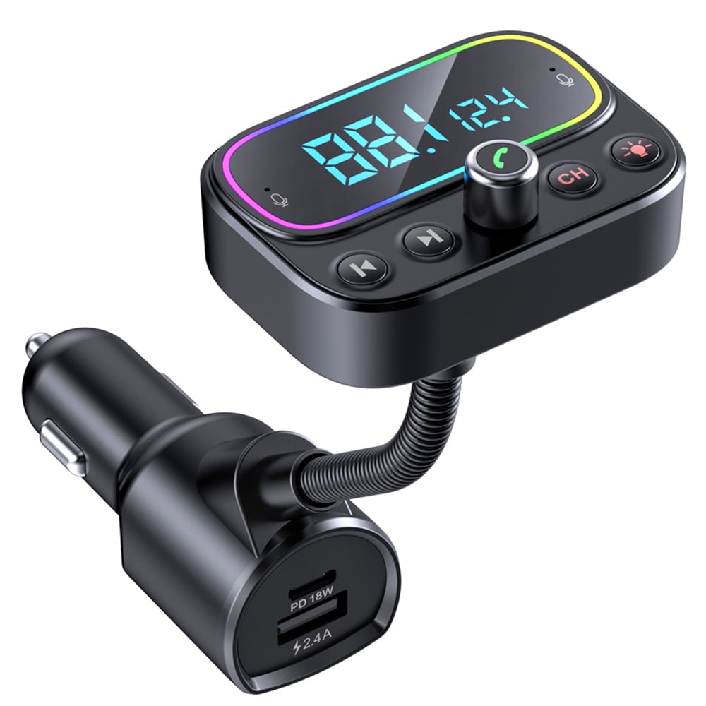 Bluetooth Fm Transmitter For Car, Wireless Radio Adapter Hands-free Kit  1.8''Color Display With Auto Search Fm Blank Channel & Qc3.0 Fast Charging  Function, Support Usb, Tf Card, Aux Input/output – Casazo
