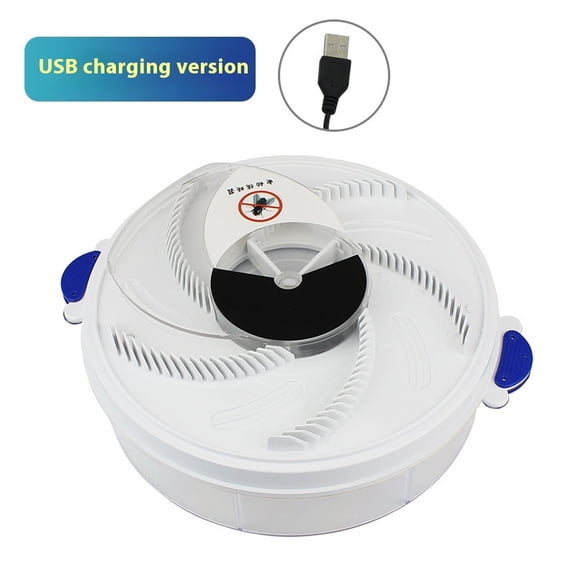 Upgraded Version Electric Fly Trap Fly Catcher Pest Device Flying Insect Trap Automatic Indoor Pest Traps Reject Control Catcher Repellents Tools for Patios Ranch (white,USB)