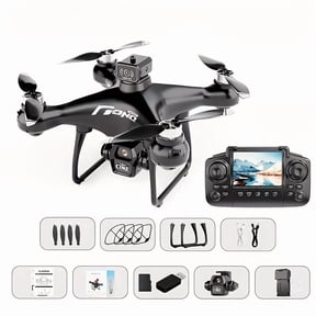 Upgraded Version of The New Drone MAX Featuring Two Batteries, Screen Control, Electrically Adjustable Dual Cameras, 360° Obstacle Avoidance, a Brushless Motor, Foldable Arms