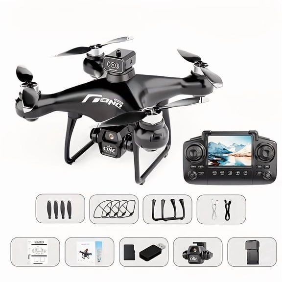 Upgraded Version of The New Drone MAX Featuring Two Batteries, Screen Control, Electrically Adjustable Dual Cameras, 360° Obstacle Avoidance, a Brushless Motor, Foldable Arms