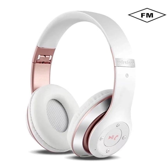 [Upgraded Version] Noise Cancelling Headphones: Wireless Bluetooth Over the Ear Headset with Mic for phone-call - Industry Leading Active Noise Cancellation,White-pink