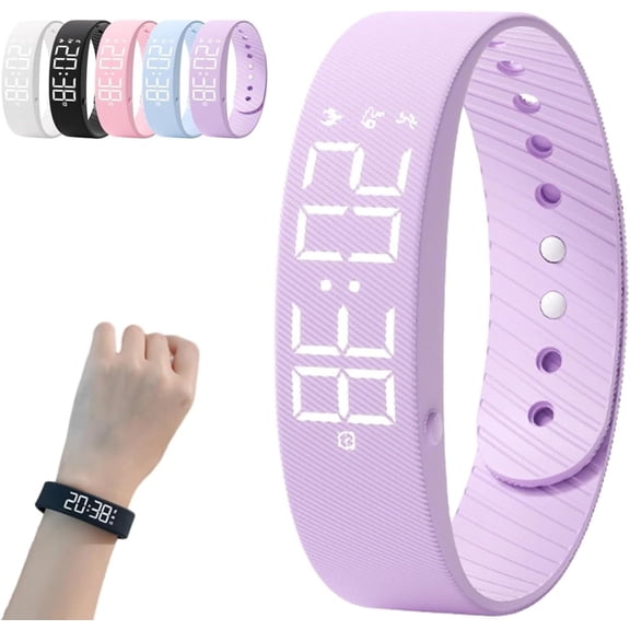 Upgraded Vibration Alarm Band, Waterproof Original Wake Up Alarm Band for Deep Sleeper, Magnetic Charging Smart Wake-Up Wristbands, Step Counter&Timer, Adjustable Comfortable Fit