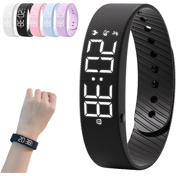 Upgraded Vibration Alarm Band, Waterproof Original Wake Up Alarm Band for Deep Sleeper, Magnetic Charging Smart Wake-Up Wristbands, Step Counter&Timer, Adjustable Comfortable Fit
