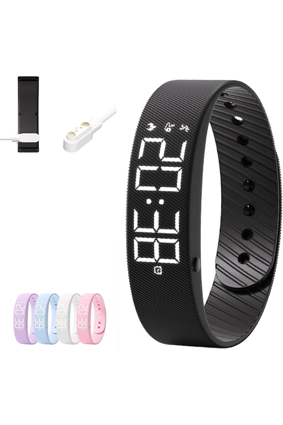 Upgraded Vibration Alarm Band, Waterproof Original Wake Up Alarm Band for Deep Sleeper, Magnetic Charging Smart Wake-Up Wristbands, Step Counter&Timer, Adjustable Comfortable Fit