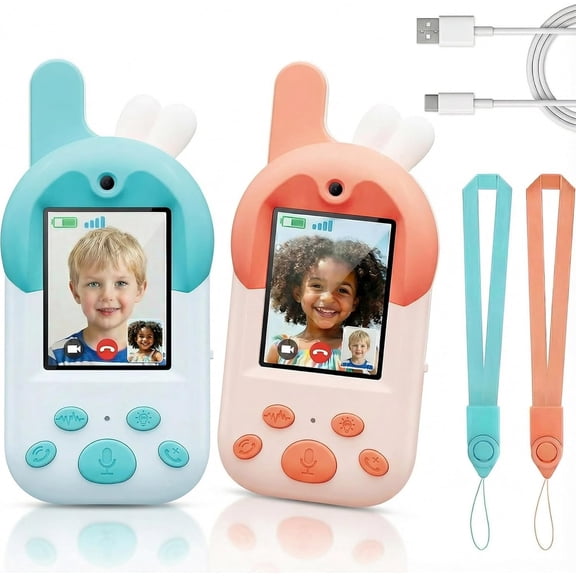Upgraded Video Walkie Talkies for Kids with Micro Chat, Kids Walkie Talkies 2 Pack with Interactive Video & Voice, Rechargeable Outdoor Camping Gift for Boys & Girls Ages 310, Long Range