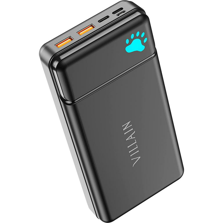 Upgraded Villain 30000mAh Power Bank | Portable Charger Qualcomm Quick | USB Type C 3 Outputs & 3 Inputs | External Pack Cell Phone Battery Charger (Panda Paw) - Walmart.com