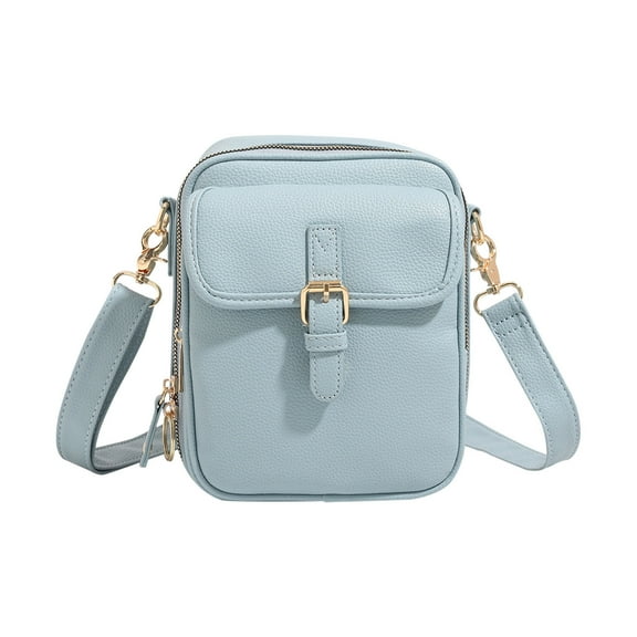 Upgraded Vintage Mini Messenger Bag, Double Large Capacity Crossbody Shoulder Bag, Leather Small Purse For Men And Women, 10 Card Slots Anti-Theft Zipper Bag, Adjustable Strap Daily Travel Bag