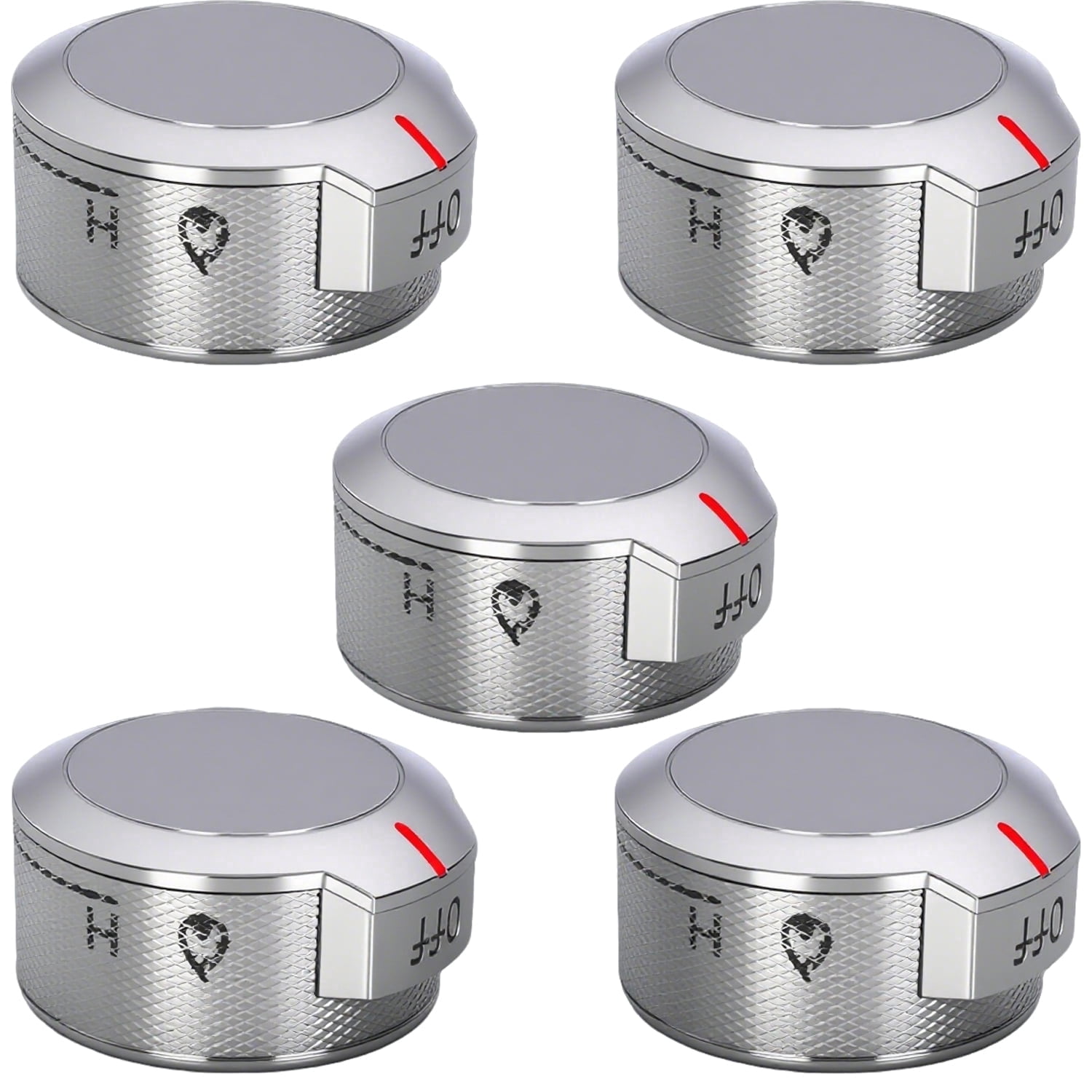 Upgraded W11030413 Stove Control Knobs (5-piece set) - Kitchen Auxiliary Stove Compatible Knob Switch - Replacement W10643306、W10786063、W11027434、4461624、AP6038805、PS11770322、EAP11770322