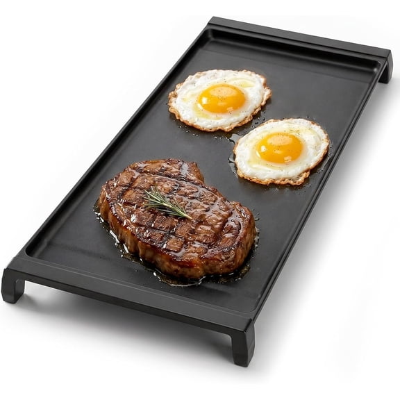 Upgraded WB31X24738 Cast Iron Griddle Replacement for GE Stove Cooktop | Fit for GE Gas Range; Replaces WB31X49806 and WB31X24998 Center Griddle Plate; Nitrided Nonstick Flat Top Pan, 19.5 x 9 in