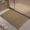 thumbnail image 1 of Upgraded Waffle Bath Mat, Super Absorbent Non Slip Bath Mats for Bathroom Floor, Machine Washable Bathroom Rugs with Tassels, Rubber Backed Bathroom Mats, Brown, 1 of 12